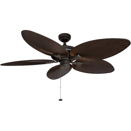 HONEYWELL CEILING FANS Palm Island, 52 in. Indoor/Outdoor Ceiling Fan with No Light, Bronze 50207-40